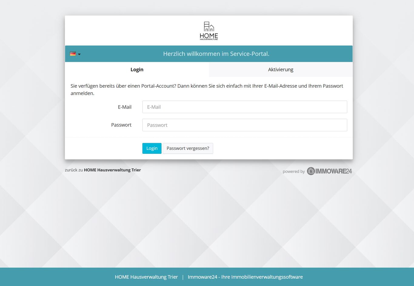 Login - Serviceportal - HOME Hausverwaltung - Trier